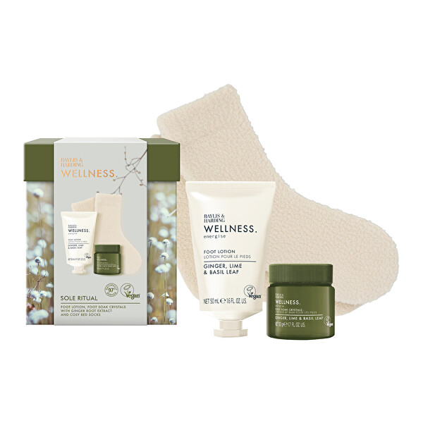 Dárková sada péče o nohy Wellness Ginger, Lime & Basil 3 ks