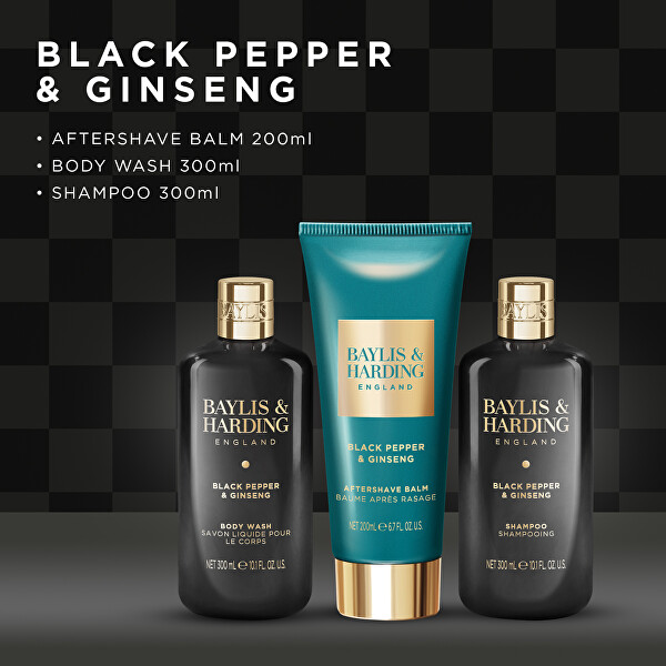 Dárková sada péče o tělo Black Pepper & Ginseng 3 ks