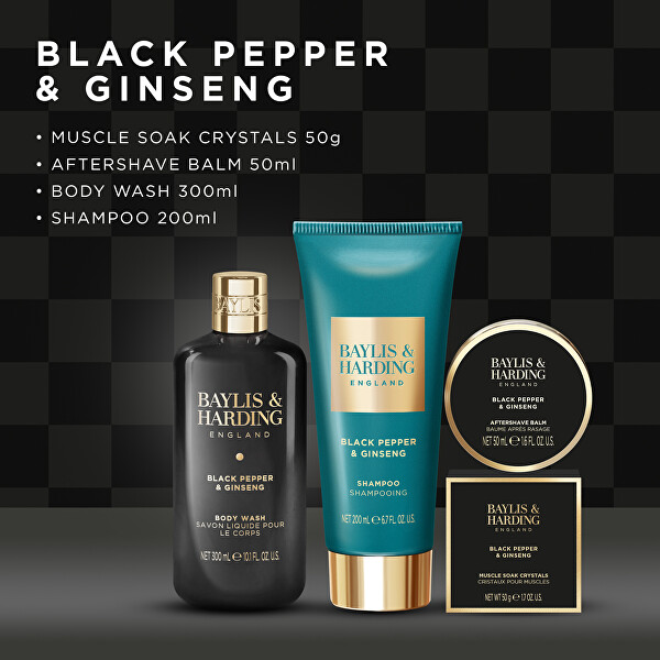 Dárková sada péče o tělo Black Pepper & Ginseng 4 ks