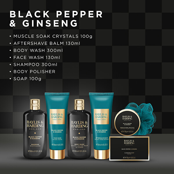Dárková sada péče o tělo Black Pepper & Ginseng 7 ks