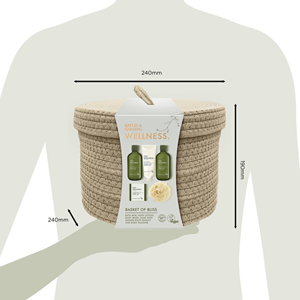 Dárková sada péče o tělo v košíku Ginger, Lime & Basil 5 ks