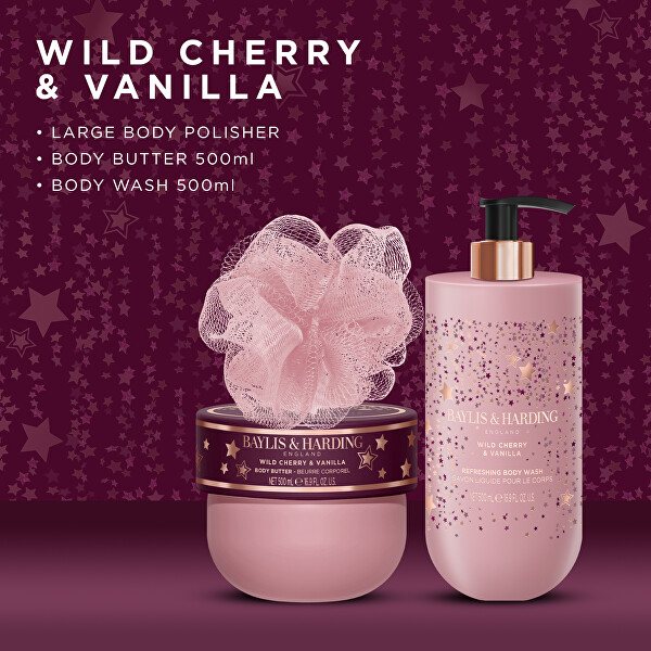 Dárková sada péče o tělo v taštičce Wild Cherry & Vanilla 3 ks