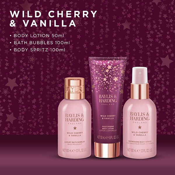 Darčeková sada starostlivosti o telo Wild Cherry & Vanilla 3 ks