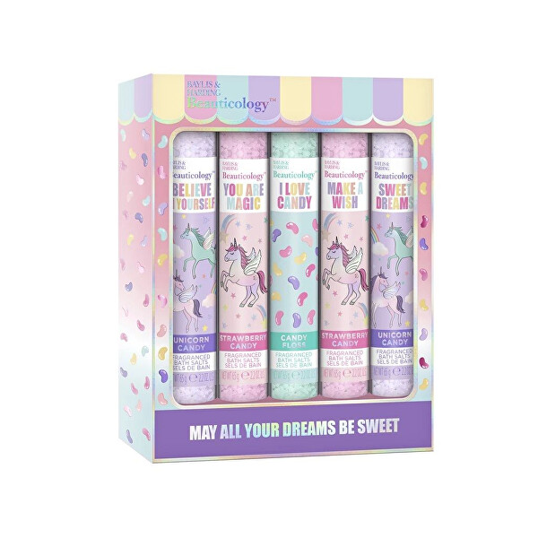 Set cadou de sare de baie Unicorn 5 buc