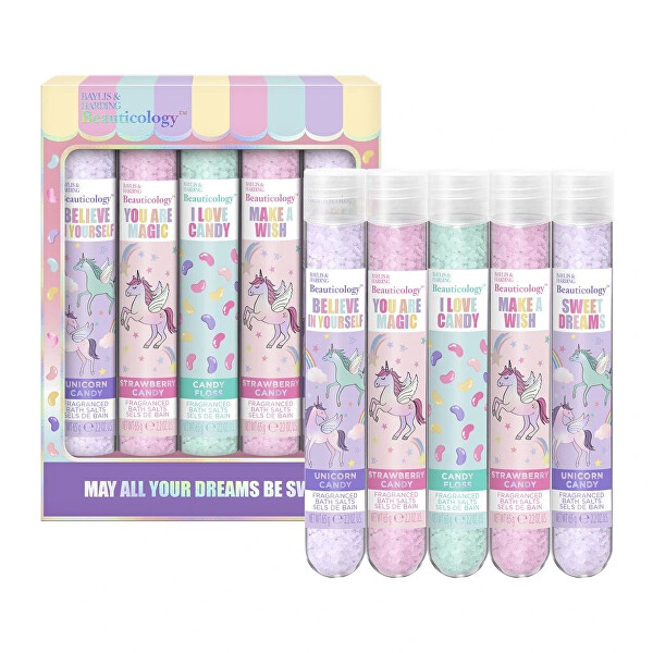 Set regalo di sali da bagno Unicorno 5 pz