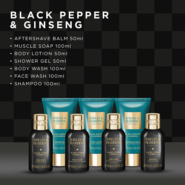 Dárková sada tělové péče Black Pepper & Ginseng 7 ks
