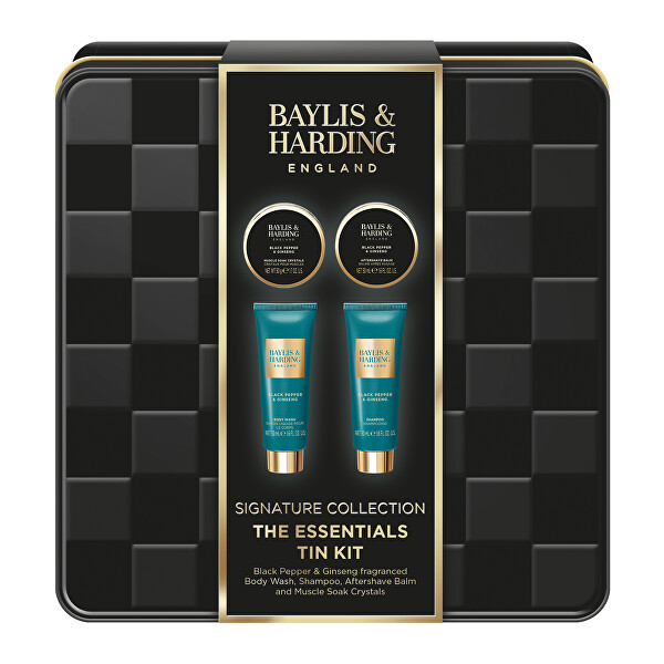 Dárková sada v plechové dóze Black Pepper & Ginseng 4 ks