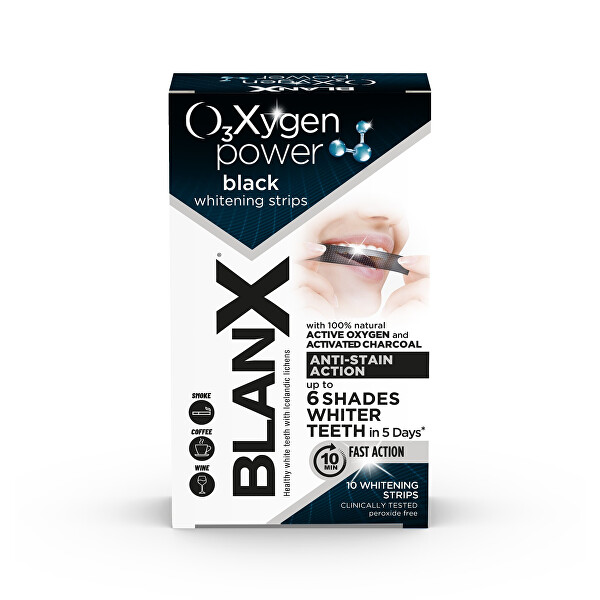 Bělicí pásky na zuby Oxygen Power Black Whitening Strips 10 ks