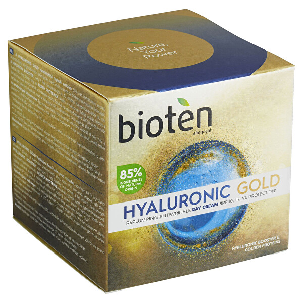 Vyplňující denní krém proti vráskám Hyaluronic Gold SPF 10 (Replumping Antiwrinkle Day Cream) 50 ml