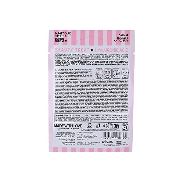 Polštářky pod oči Delicious De-Puffing Eye Mask 1 pár