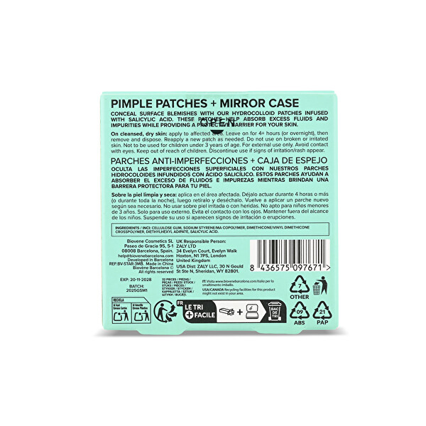 Sada zelených náplastí Pimple Star Patches & Mirror Case 32 ks