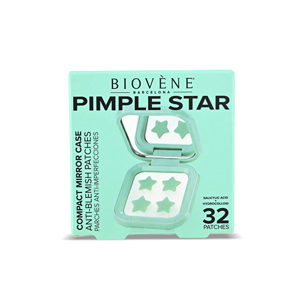 Sada zelených náplastí Pimple Star Patches & Mirror Case 32 ks