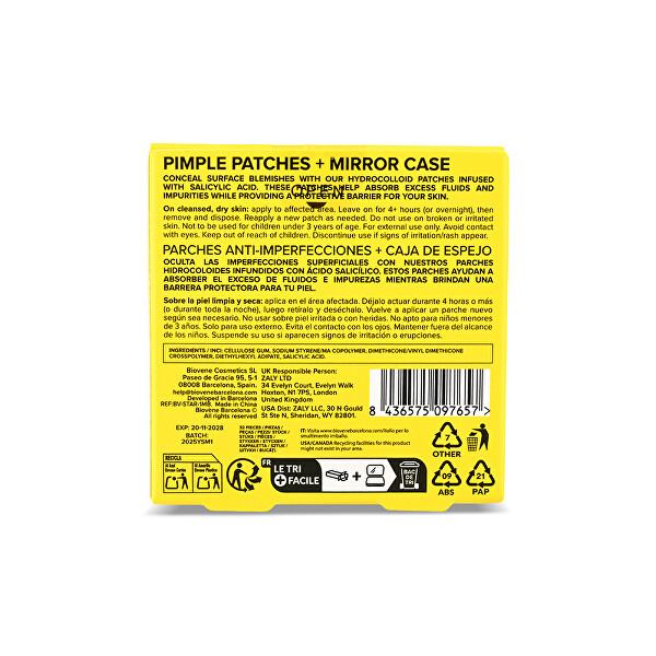Sada žlutých náplastí Pimple Star Patches & Mirror Case 32 ks