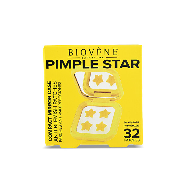 Sada žlutých náplastí Pimple Star Patches & Mirror Case 32 ks