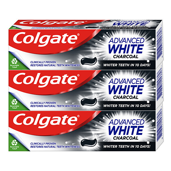 Bělicí zubní pasta Advanced White Charcoal 3 x 75 ml