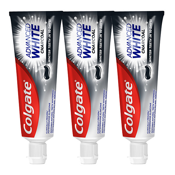 Pastă de dinți pentru albire Advanced White Charcoal 3 x 75 ml