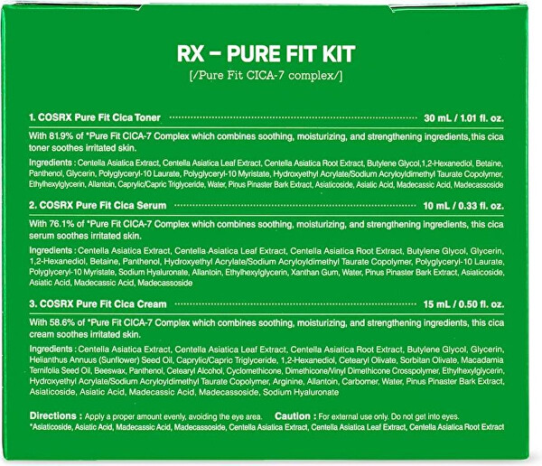 Set regalo per la cura della pelle Pure Fit Cica-7 Kit