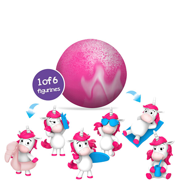 Bombă de baie efervescentă cu o surpriză Unicorn Beach Inkee (Surprise Bath Bomb) 1 buc