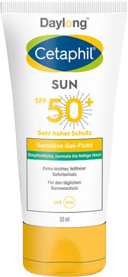 Opalovací gelový fluid pro citlivou až mastnou pleť SPF 50+ Cetaphil Sun (Sensitive Gel-Fluid) 50 ml