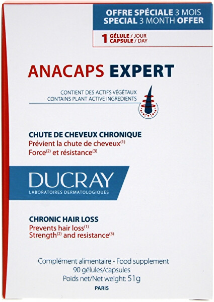 Doplněk stravy proti padání vlasů Anacaps Expert (Chronic Hair Loss) 90 kapslí