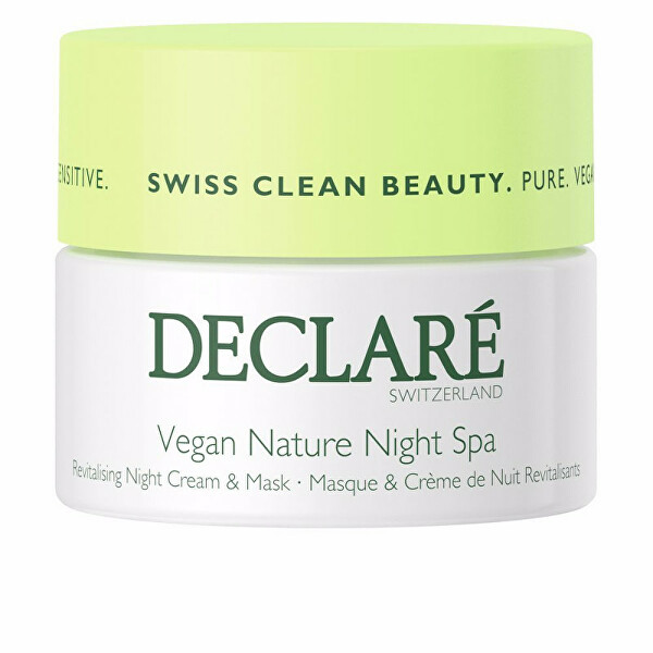 Cremă revitalizantă de noapte si mască pentru piele sensibilă Vegan Nature Night Spa (Revitalising Cream & Mask) 50 ml