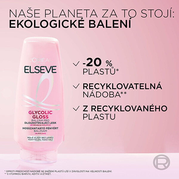 Balzám pro dlouhotrvající lesk vlasů Elseve Glycolic Gloss (Balsam)