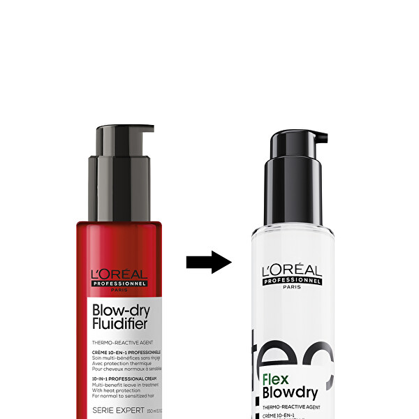 Öblítést nem igénylő hővédő krém alakmemóriával Serie Expert Blow-Dry Fluidifier (Shape Memory Cream - Leave in)