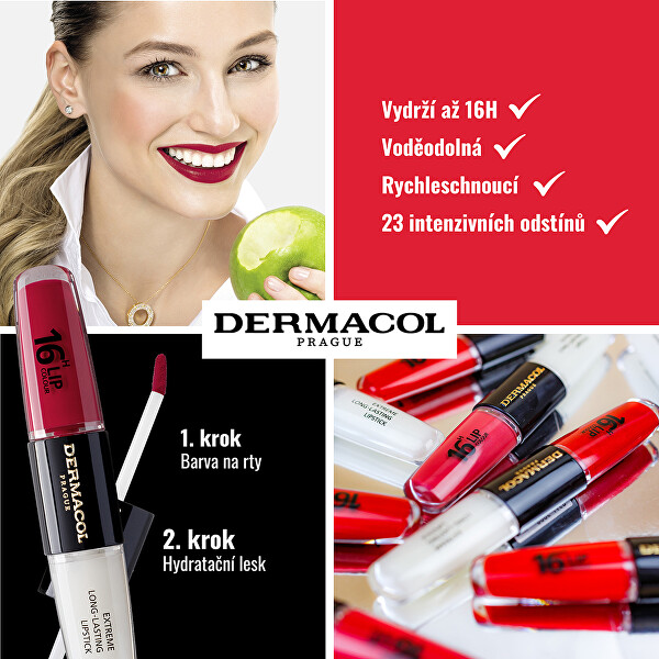Dlouhotrvající dvoufázová barva na rty a lesk 16H Lip Colour (Extreme Long-Lasting Lipstick) 4 + 4 ml