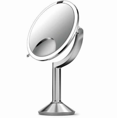 Specchio cosmetico ricaricabile Sensor TRIO con controllo touch e illuminazione LED, ingrandimento 1x/5x/10x