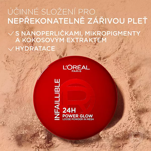 Rozjasňující pudr 24H Power Glow Loose Powder 10 g
