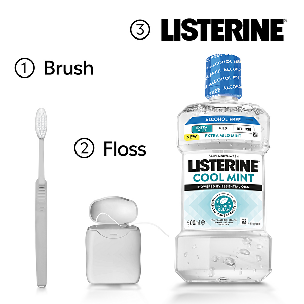Ústní voda Cool Mint Extra Mild Mouthwash 500 ml