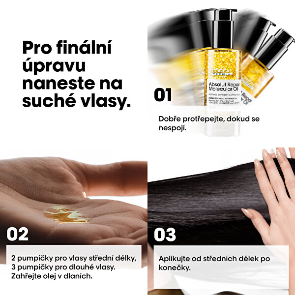 Dvoufázový olej pro poškozené vlasy Absolut Repair Molecular (Bi-Phase Oil)