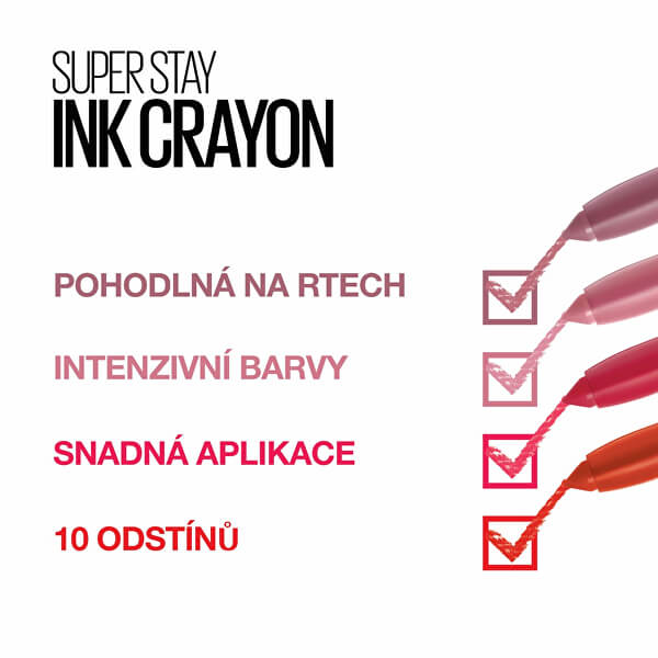Matná rtěnka v tužce Super Stay (Ink Crayon) 1,5 g