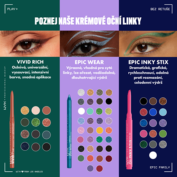 Krémové gelové oční linky Epic Inky Stix 0,1 g