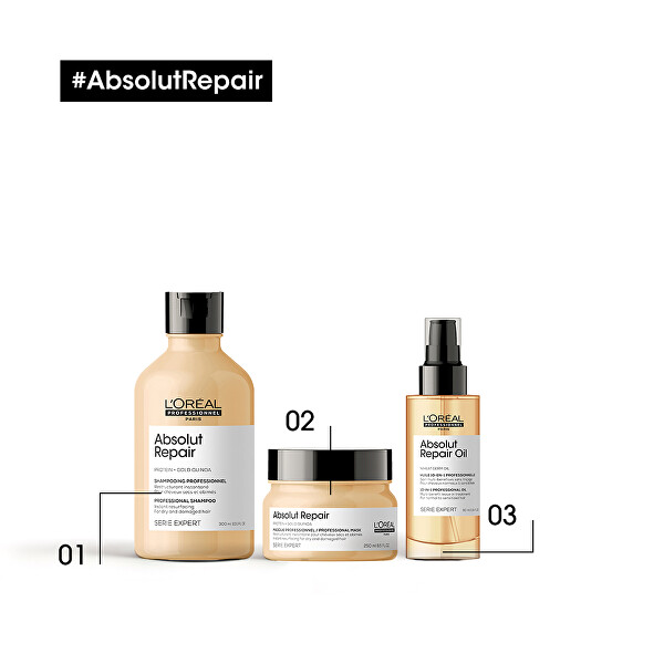 Regeneračný šampón pre veľmi poškodené vlasy Serie Expert Absolut Repair Gold Quinoa + Protein (Instant Resurfacing Shampoo)