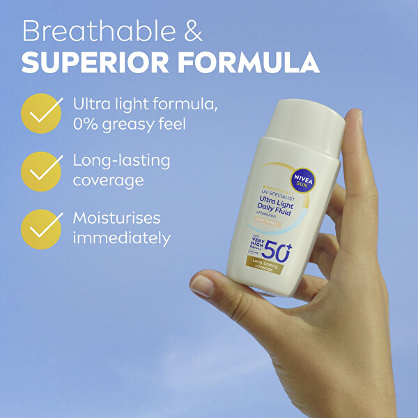 Ultralehký tónovací pleťový fluid SPF 50+ Sun (Ultra Light Tinted Fluid) 40 ml