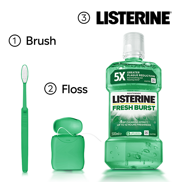 Apă de gură împotriva plăcii bacteriene Fresh Burst
