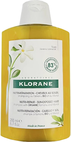 Vyživující šampon pro vlasy vystavené slunci Bio Tamanu a Monoi (Nourishing Shampoo)