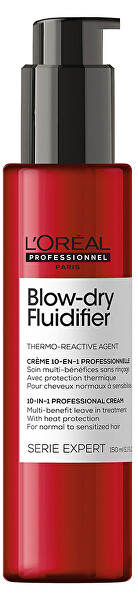 Öblítést nem igénylő hővédő krém alakmemóriával Serie Expert Blow-Dry Fluidifier (Shape Memory Cream - Leave in)