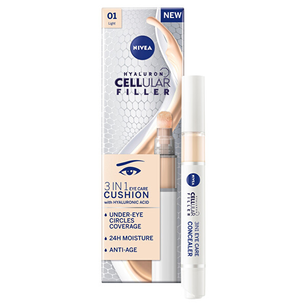 Tónovací očný krém v hubičke 3v1 Hyaluron Cellular Filler (3 in 1 Eye Care Concealer) 4 ml