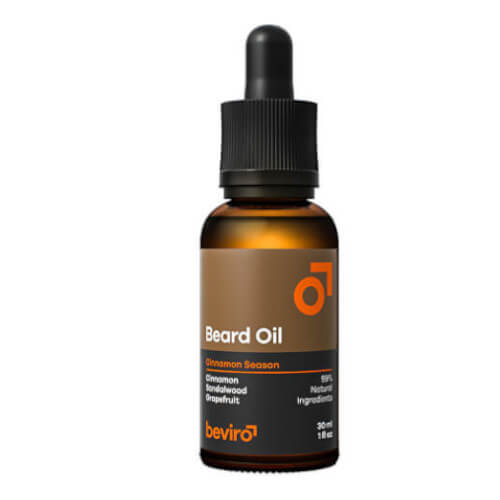Pečující olej na vousy s vůní grepu, skořice a santalového dřeva (Beard Oil)