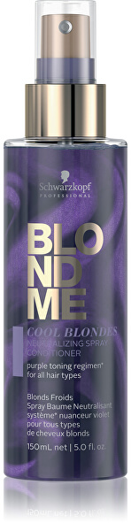 Sárga tónust semlegesítő hajbalzsam spray BLONDME Cool Blondes (Neutralizing Spray Conditioner)