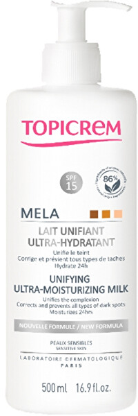 Rozjasňující tělové mléko pro citlivou pokožku MELA (Unifying Ultra-Moisturising Milk)