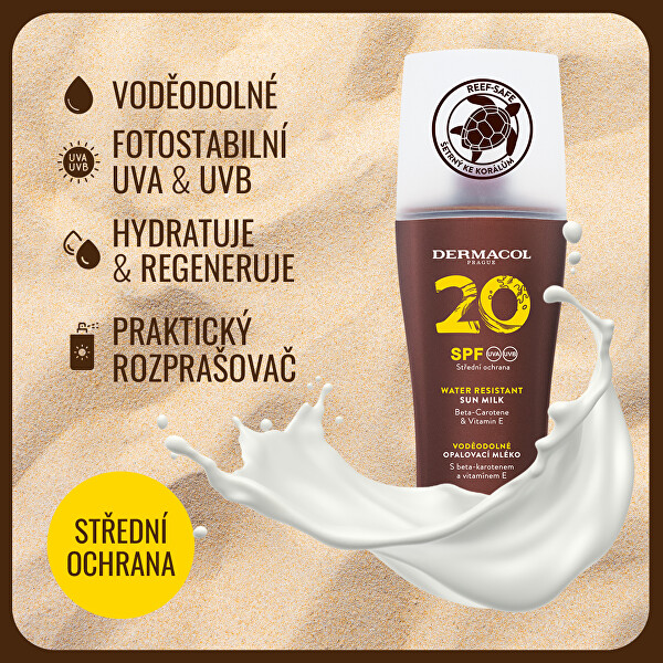 Voděodolné opalovací mléko SPF 20 (Sun Milk) 200 ml