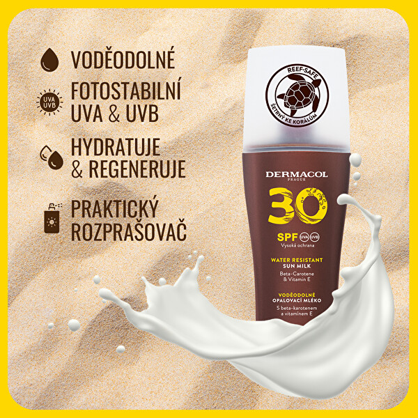 Voděodolné opalovací mléko SPF 30 (Sun Milk) 200 ml