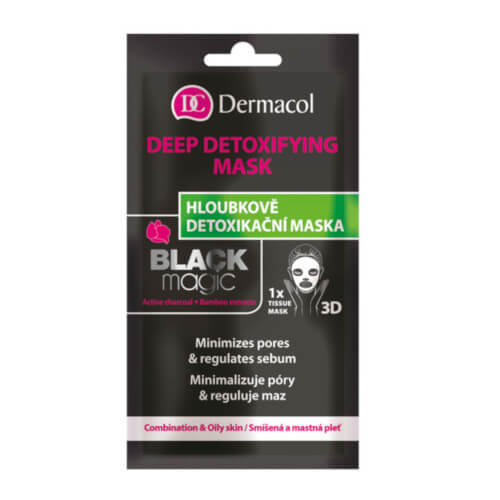 Textilní hloubkově detoxikační maska Black Magic (Deep Detoxifying Mask) 15 ml