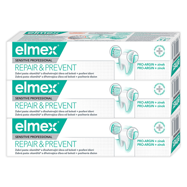 Zubná pasta pre úľavu od bolesti Sensitive Professional Repair & Prevent Trio 3 x 75 ml