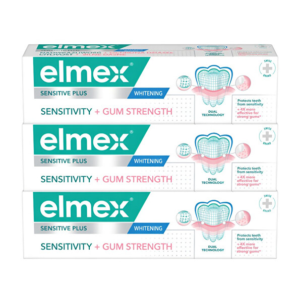 Zubní pasta Sensitive Sensitivity + Gum Strenght Whitening 3 x 75 ml