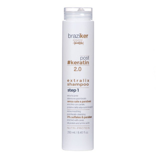 Jemný šampon po narovnání keratinových vlasů Braziker (Extralix Shampoo) 250 ml