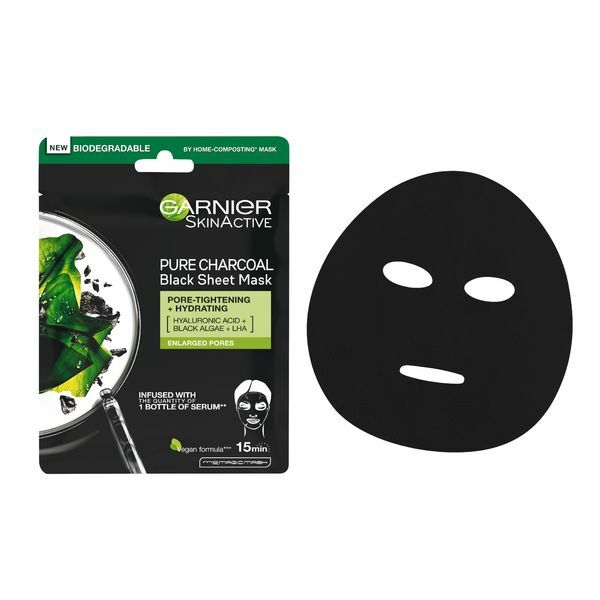 Černá textilní maska s extraktem z mořských řas Pure Charcoal Skin Naturals (Black Tissue Mask) 28 g